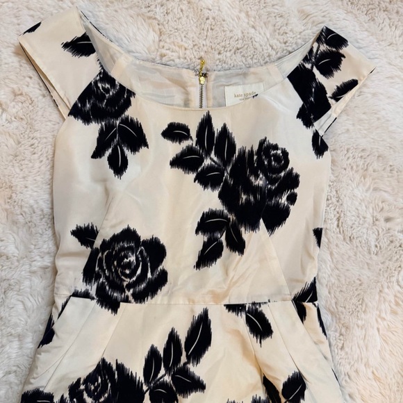 kate spade Dresses & Skirts - kate spade Black and Cream Floral Fit & Flare Mini Dress